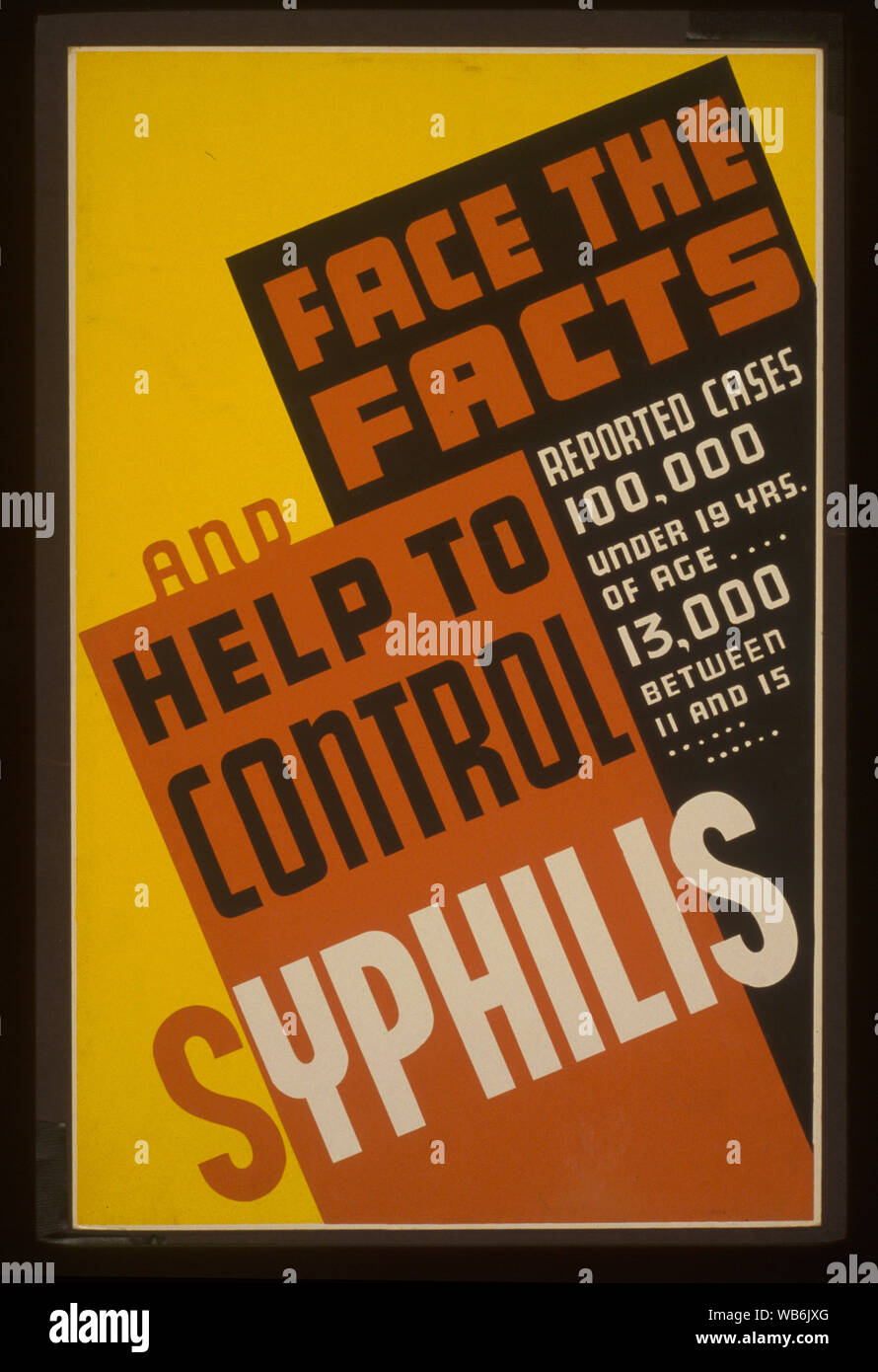 Angesichts der Fakten und Hilfe syphilis Abstract: Poster Präsentation von Informationen über Syphilis zu steuern. Stockfoto