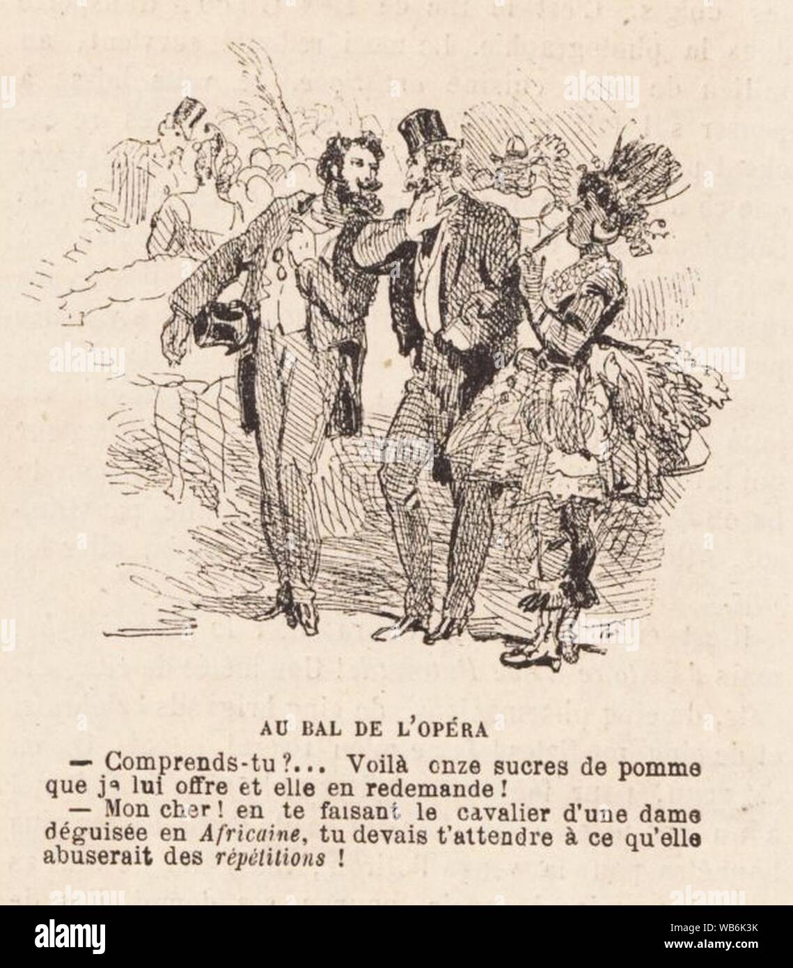 Edmond Morin et Zed-Au Bal de l'Opéra - Le Monde illustré - 31. Dezember 1864. Stockfoto