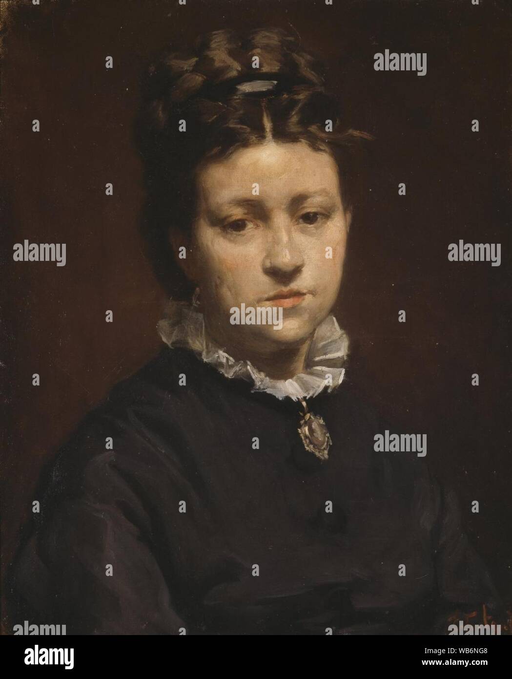 Edouard Agneessens - Portrait von Mathilde Costermans. Stockfoto