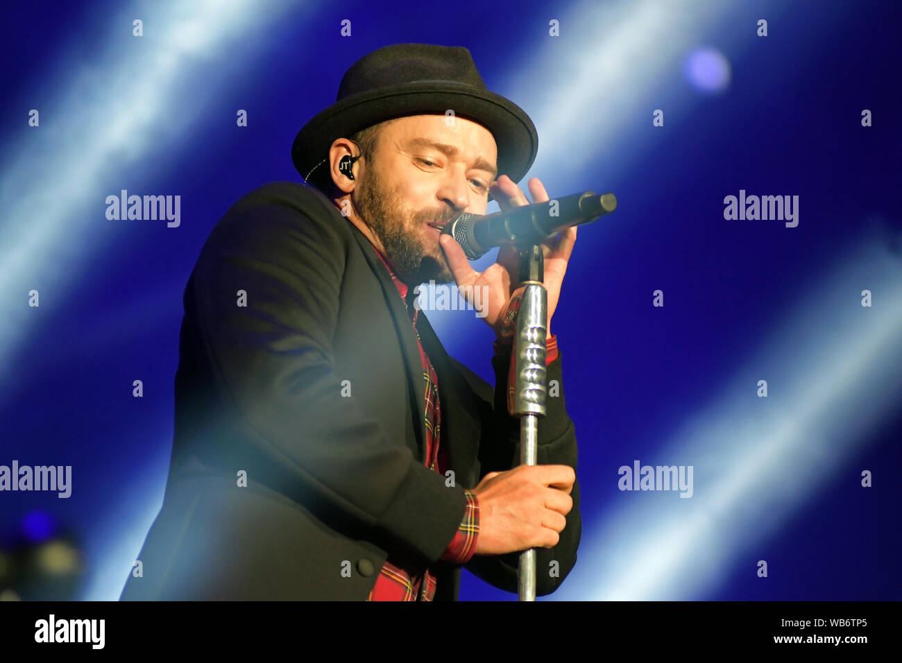 Rio de Janeiro, 18. September 2017. Sänger Justin Timberlake, bei der Präsentation der seine Show bei Rock in Rio 2017 in Rio de Janeiro, Brasilien. Stockfoto