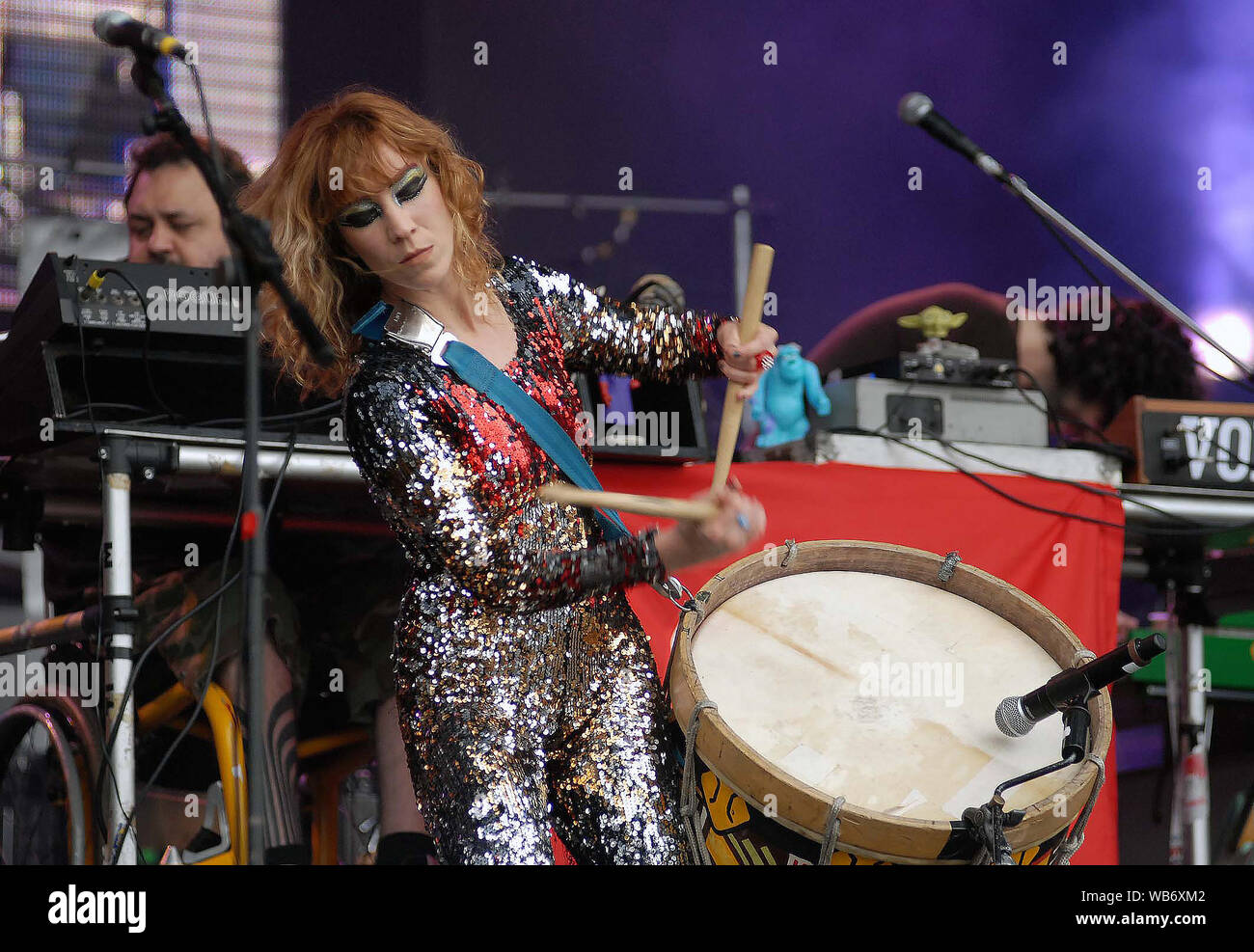 Rio de Janeiro, Brasilien, 24. September 2011. Sänger Karina Buhr, während ihrer Show bei Rock in Rio in der Stadt Rio de Janeiro. Stockfoto