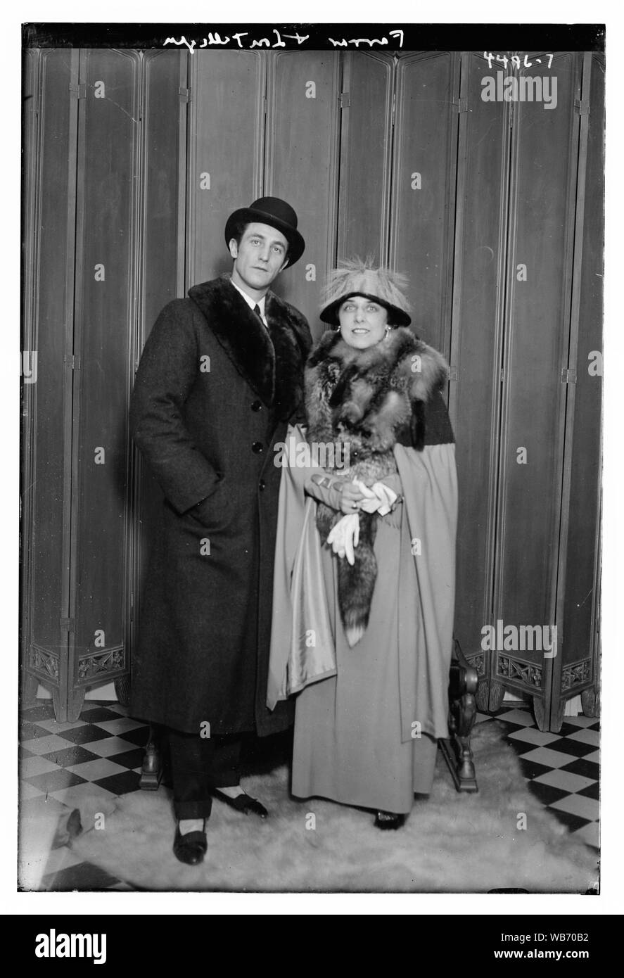 Farrar & Lou Tellegen Abstract / Medium: 1 Negativ: Glas; 5 x 7 in. oder kleiner. Stockfoto