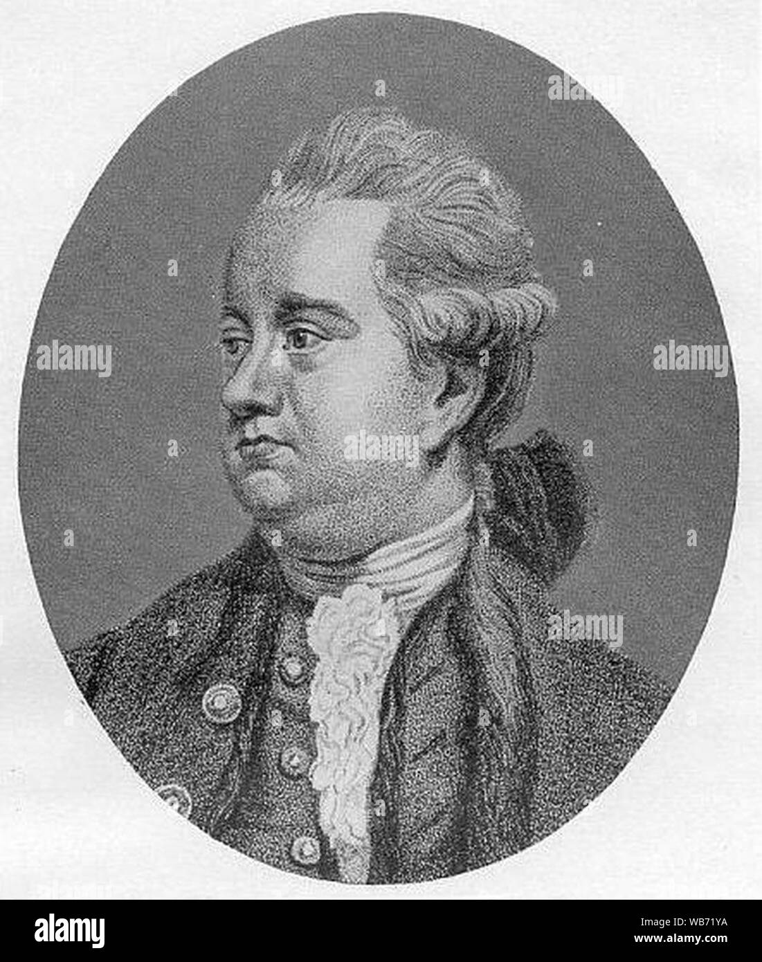 Edward Gibbon - philologorum vorstellt. Stockfoto