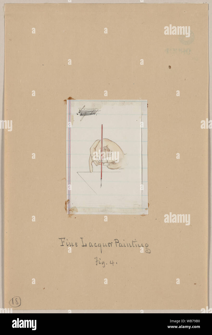 Feine lack Malerei, Abb. 4 Abstract / Medium: 1 Zeichnung: Tinte, Farbe, 8,1 x 5,2 cm (Blatt) Stockfoto