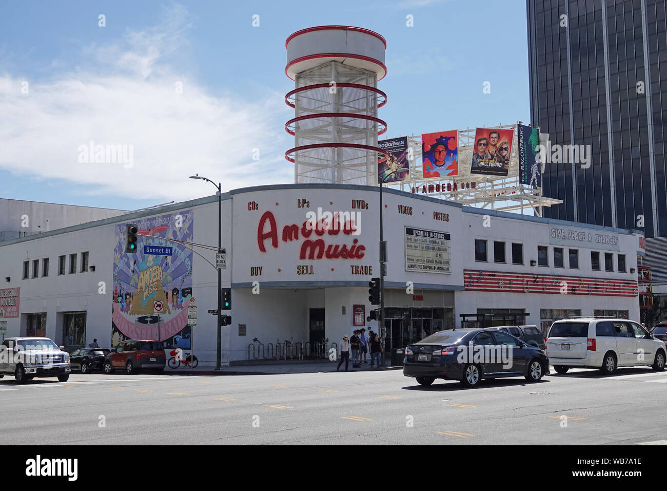 Hollywood, CA/USA, Nov. 18, 2019: Die amöbe Aufnehmen von Musik, CD- und DVD-store Äußere ist während des Tages dargestellt. Stockfoto