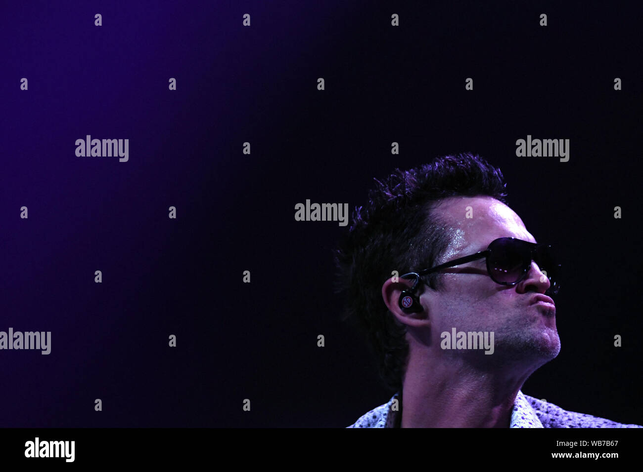 Rio de Janeiro, 15. Februar 2019. Sänger Jeff Gutt der Band Stone Temple Pilots, während zeigen bei Km de Vantagens Halle in der Stadt Rio de Janei Stockfoto