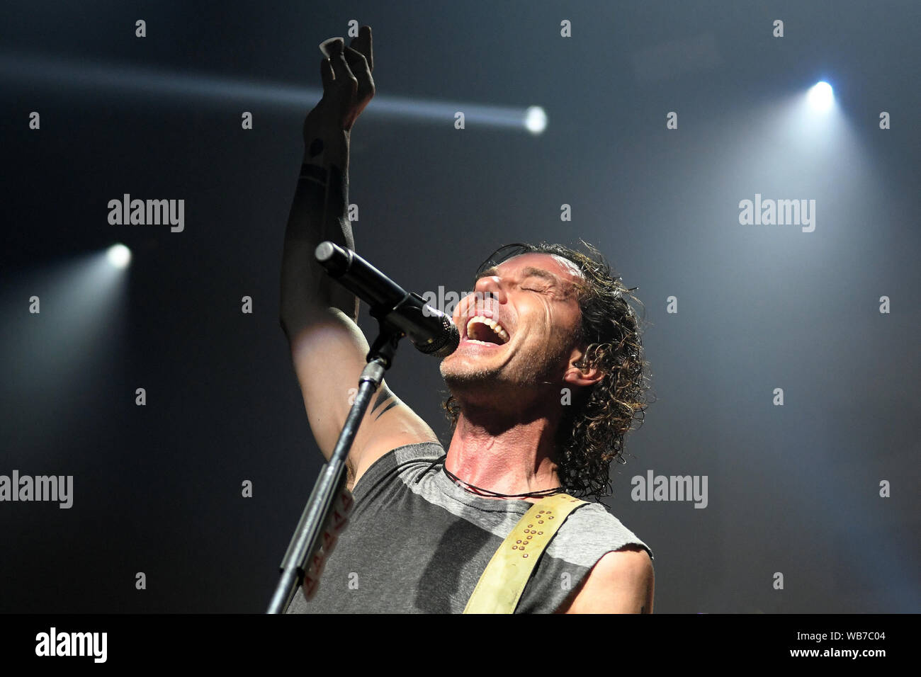 Rio De Janeiro 15 Februar 2019 Sanger Und Gitarrist Gavin Rossdale Von Der Englischen Rockband Bush Wahrend Einer Show Bei Km De Vantagens Halle In Th Stockfotografie Alamy
