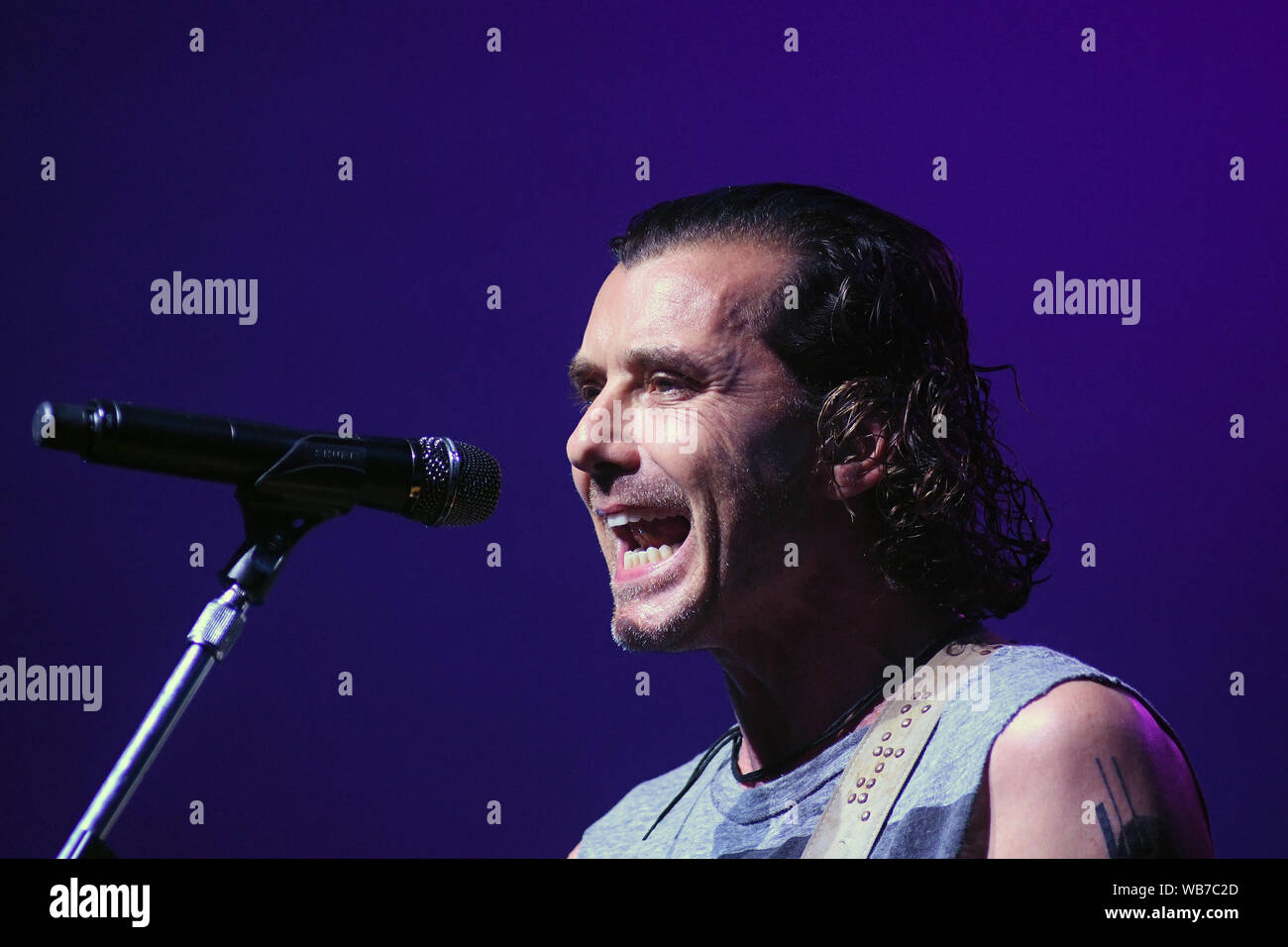 Rio De Janeiro 15 Februar 2019 Sanger Und Gitarrist Gavin Rossdale Von Der Englischen Rockband Bush Wahrend Einer Show Bei Km De Vantagens Halle In Th Stockfotografie Alamy