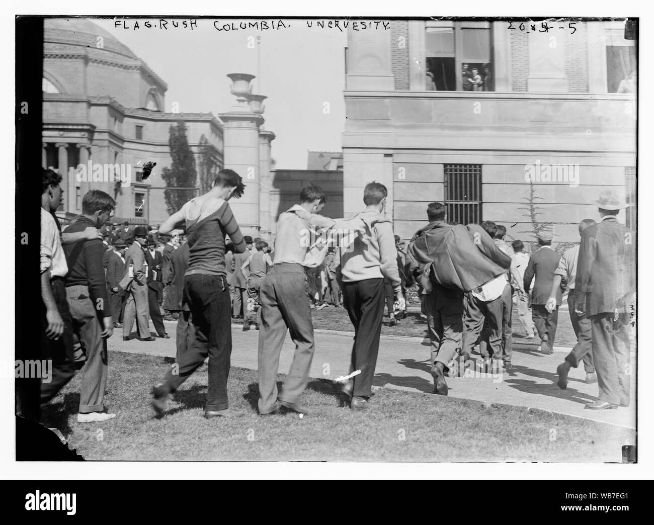 Flagge Rush, Columbia University Abstract / Medium: 1 Negativ: Glas; 5 x 7 in. oder kleiner. Stockfoto
