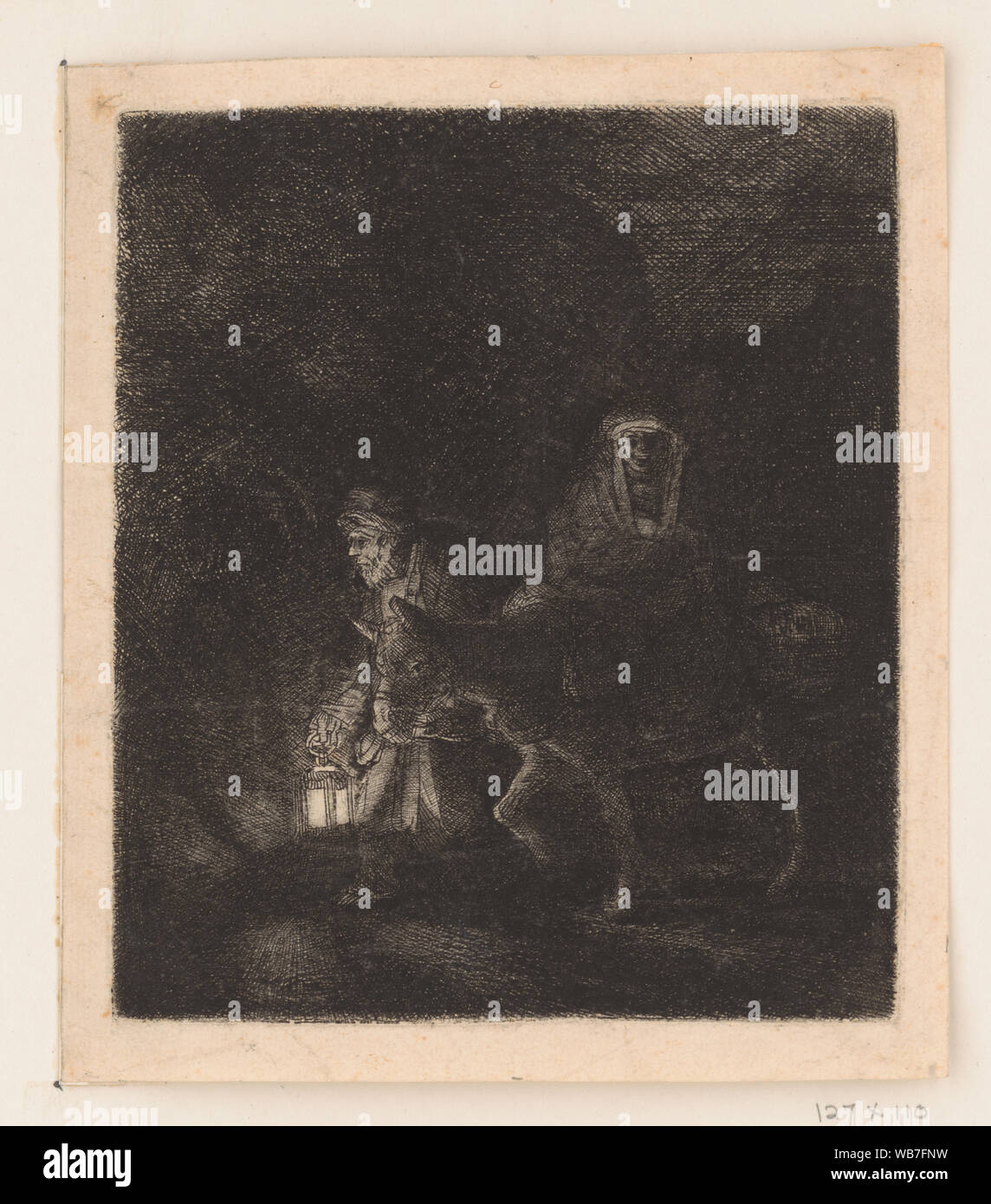 Flucht nach Ägypten: Nacht Stück Abstract / Medium: 1 Print: Radierung auf Bütten; Platte 127 x 110 mm, Blatt 149 x 124 mm. Stockfoto