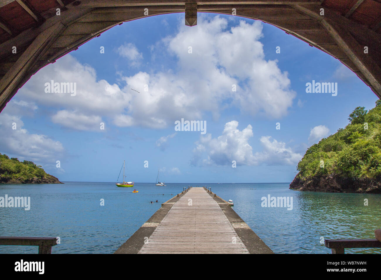 Martinique Beach und Turtle Schnorcheln in der Karibik Inseln Stockfoto
