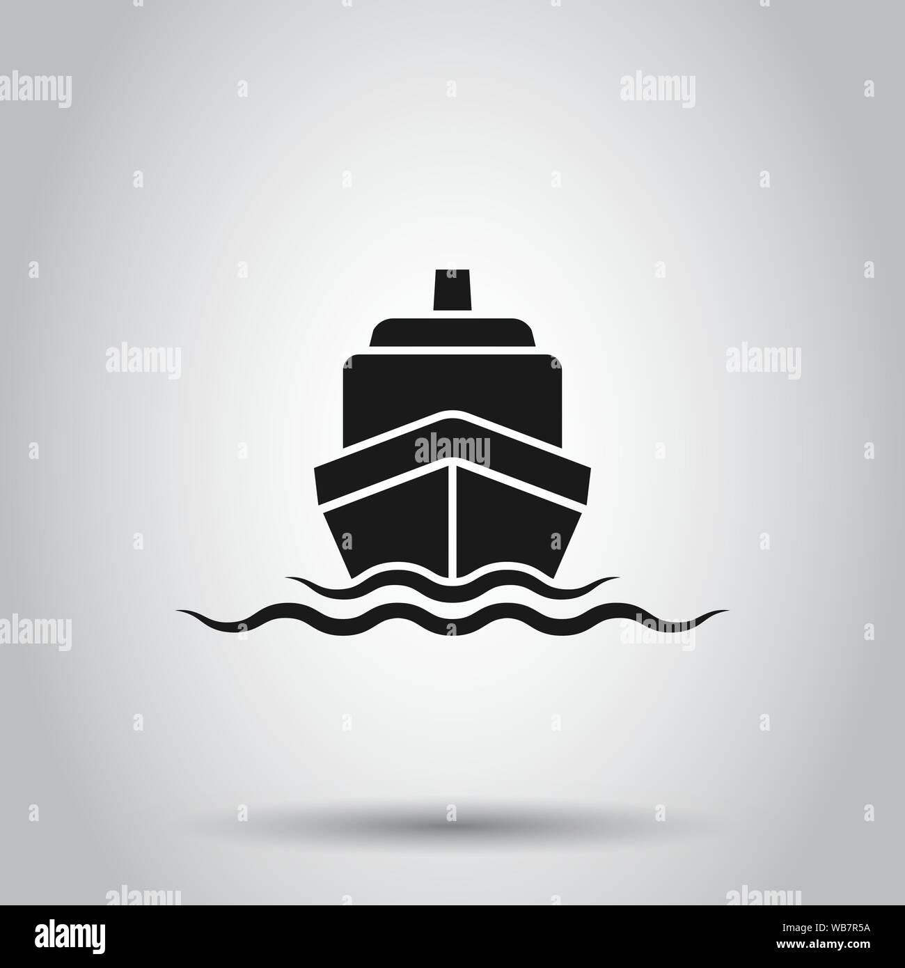 Schiff Kreuzfahrt zeichen Symbol im flachen Stil. Frachtboot Vector Illustration auf isolierte Hintergrund. Schiff Geschäftskonzept. Stock Vektor
