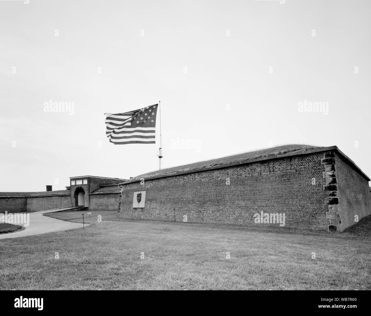 Fort McHenry, der Ort, wo Francis Scott Key beobachtet, dass die Fahne war immer noch da und schrieb die Worte zu den Star-Spangled Banner nach einer Auseinandersetzung mit den eindringenden Briten während des Krieges von 1812. Baltimore, Maryland Stockfoto