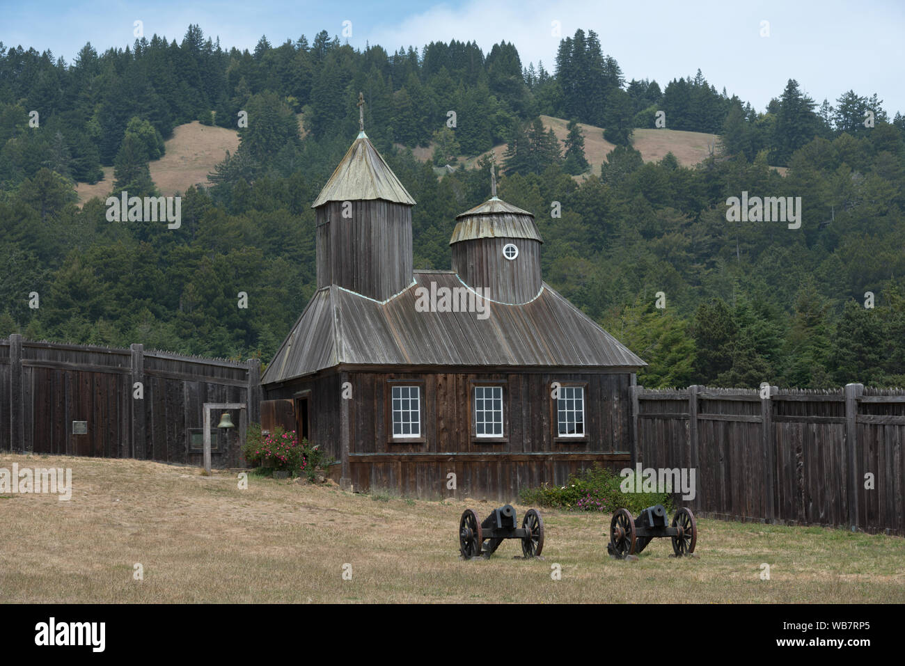 Fort Ross, einem ehemaligen russischen Establishments an der Westküste von Nordamerika in Sonoma County, Kalifornien Stockfoto