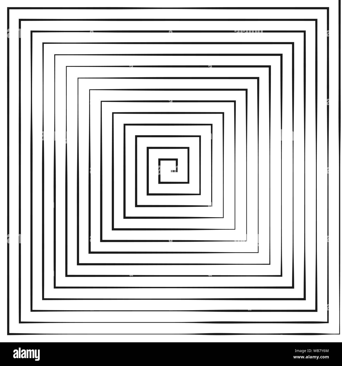 Quadratische Spirale. Helix und Blättern. Vector Illustration isoliert auf weißem Hintergrund Stock Vektor