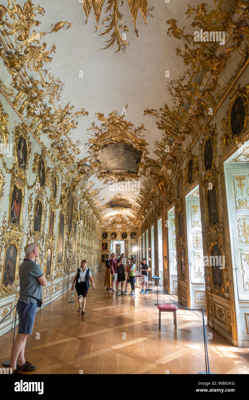 Die Ahnengalerie der Wittelsbacher in der Residenz München, München, Bayern, Deutschland. Stockfoto