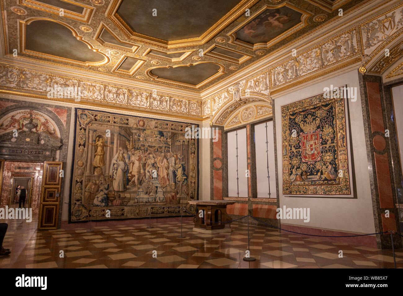 Der Raum der Kirche, einer der Stein Zimmer in der Residenz München, München, Bayern, Deutschland. Stockfoto