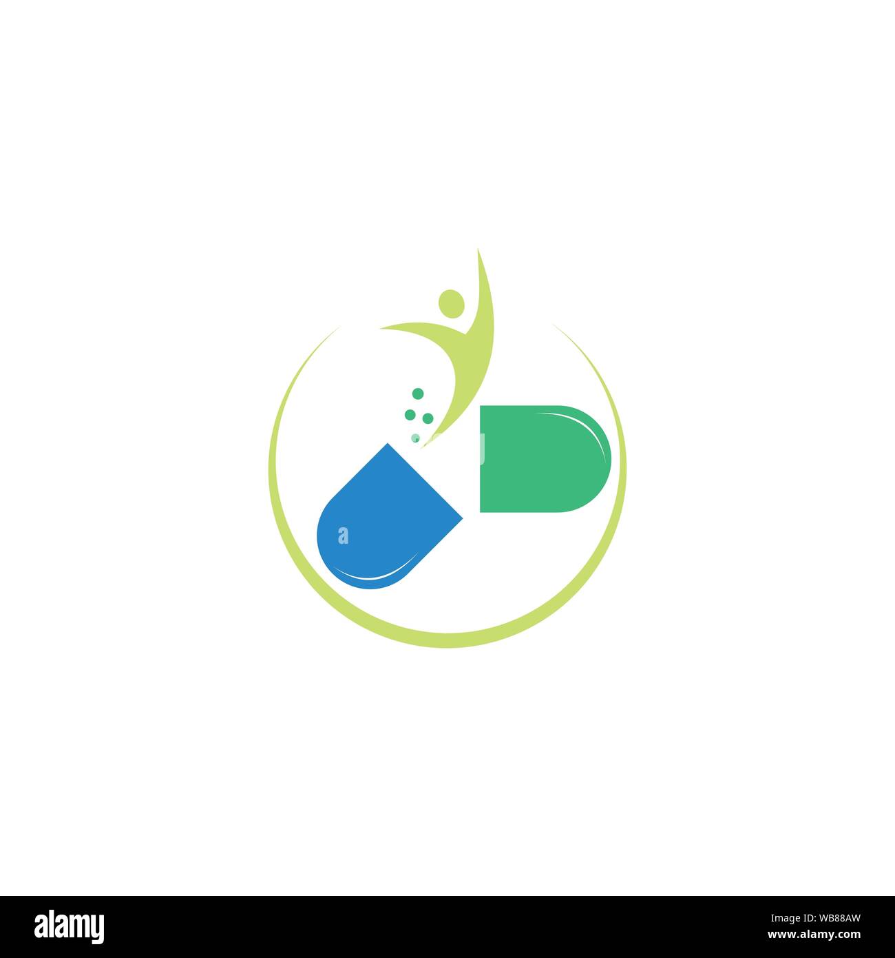 Medizin Logo. Grün passt der Gesundheit Stock Vektor