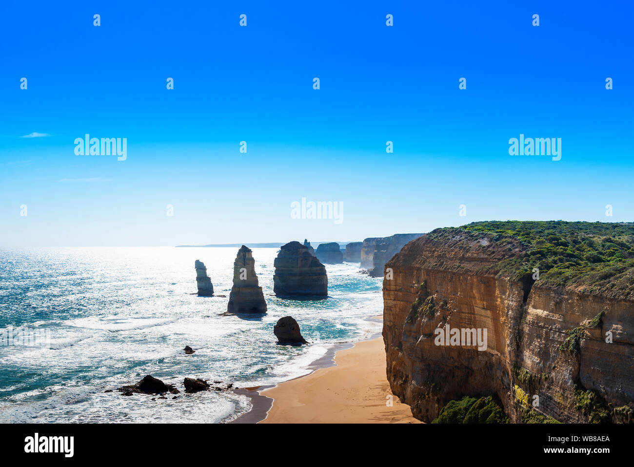 Zwölf Apostel Marine National Park, Victoria, Australien. Kopieren Sie Platz für Text Stockfoto