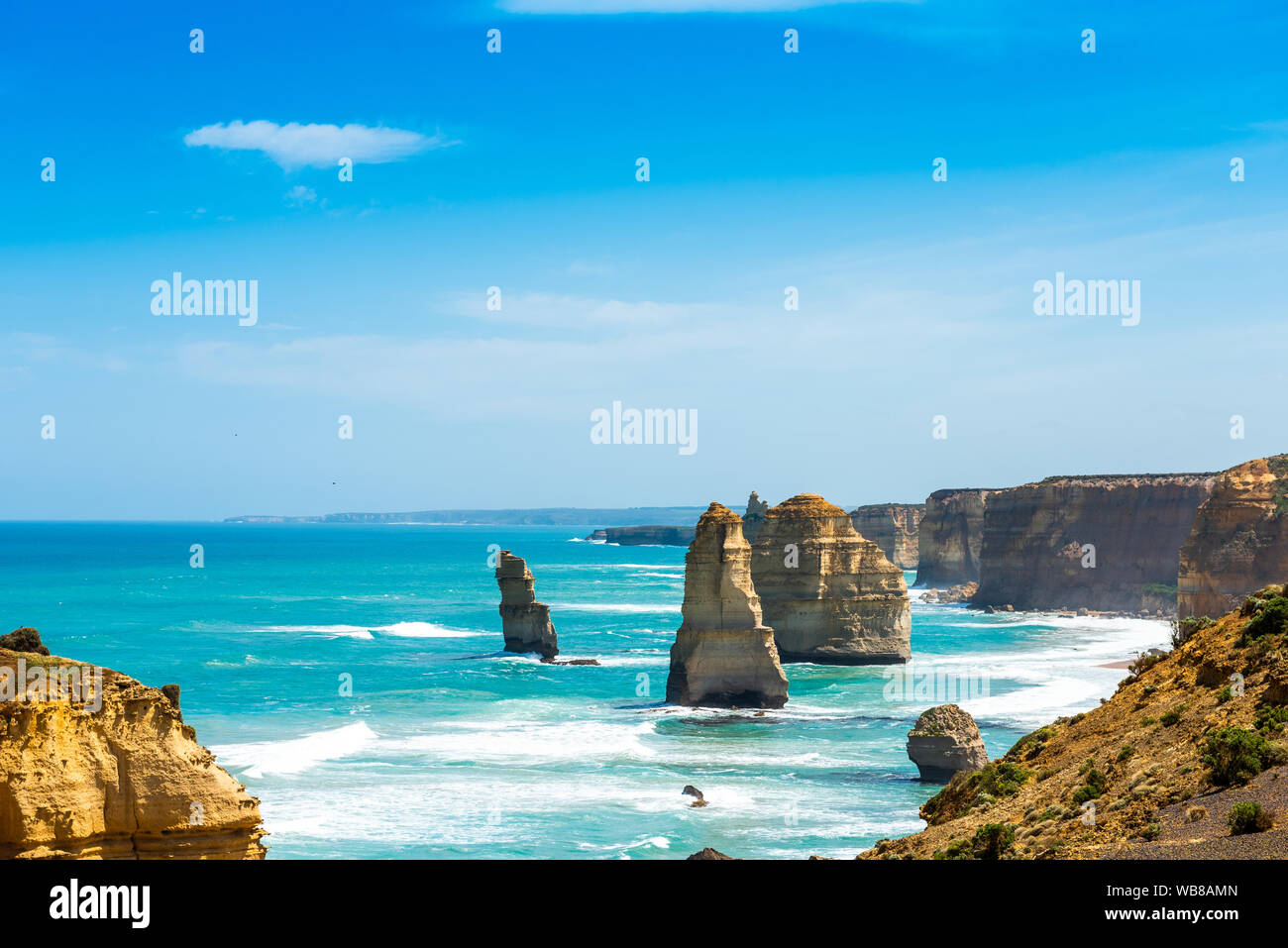 Zwölf Apostel Marine National Park, Victoria, Australien. Kopieren Sie Platz für Text Stockfoto