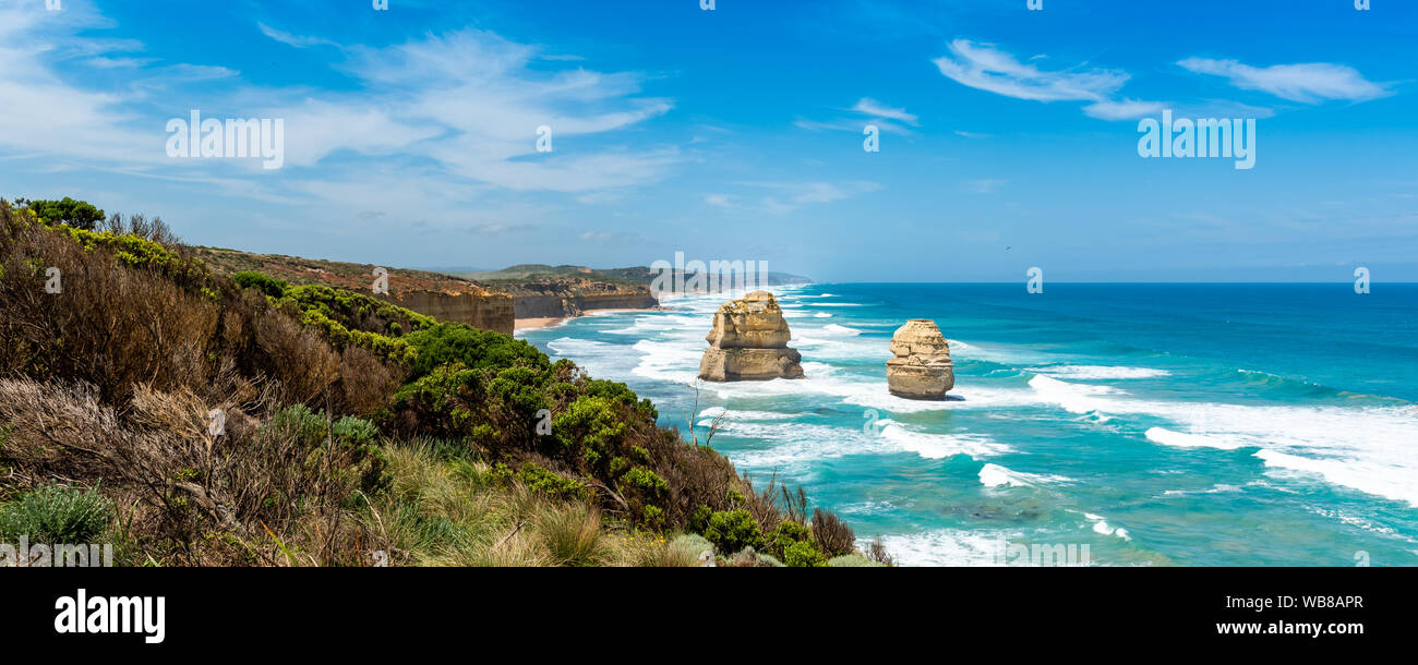 Zwölf Apostel Marine National Park, Victoria, Australien. Kopieren Sie Platz für Text Stockfoto