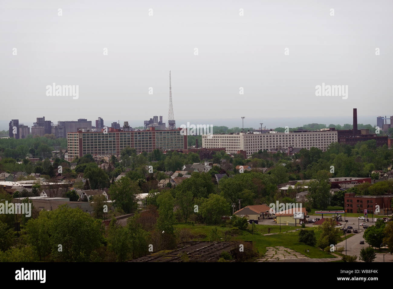 Downtown Buffalo City Skyline Szene vom Bahnhof NY Stockfoto