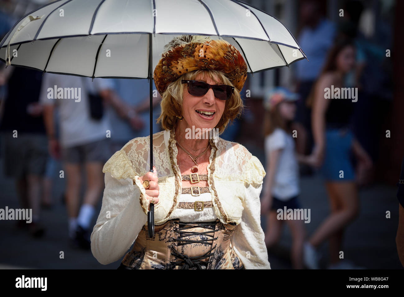 Lincoln, Großbritannien. 25. Aug 2019. Die weltweit größte und am längsten laufenden Steampunk Festival auf der Erde kehrt in die Stadt für das 11. Jahr. Credit: Ian Francis/Alamy leben Nachrichten Stockfoto