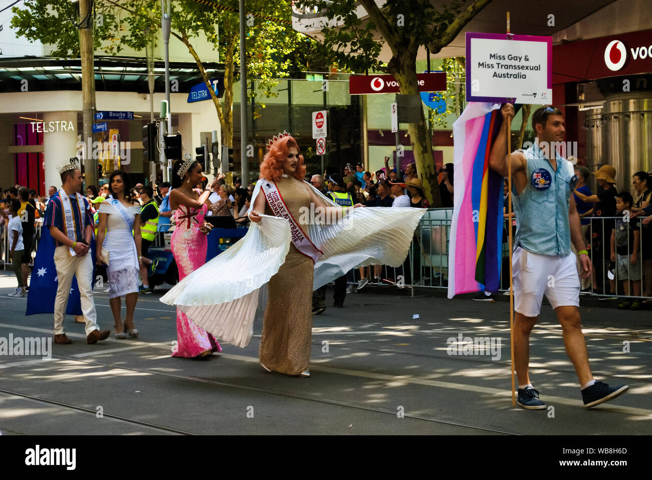 MELBOURNE, AUSTRALIEN - 26. JANUAR 2019: verschiedene Gruppen an der 2019 Australia Day Parade in Melbourne, Australien teilnehmen Stockfoto