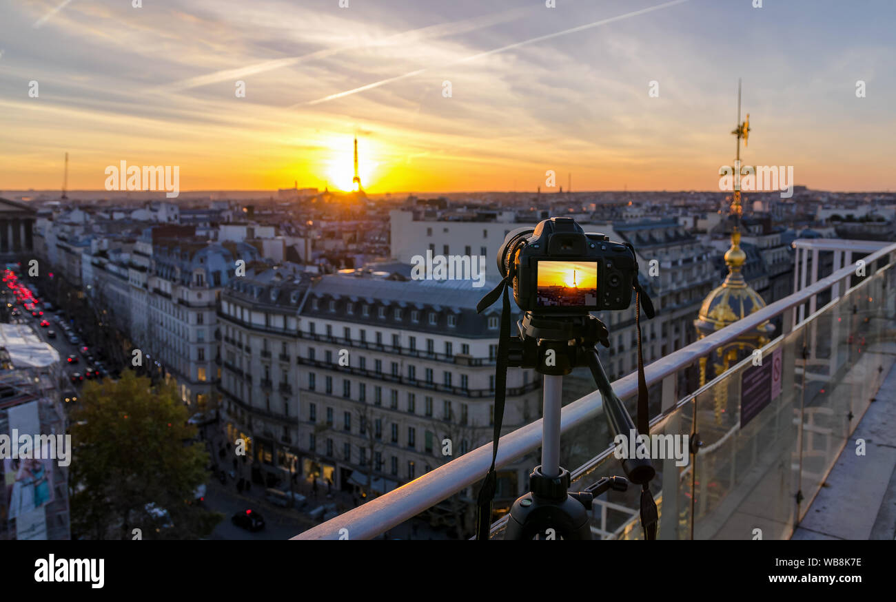 Foto shooting von Paris aus einem Dach. Stockfoto