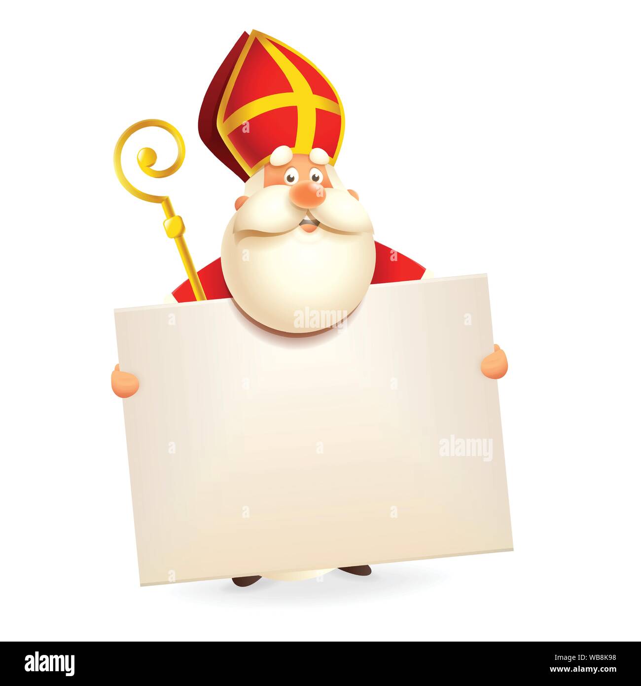 Sankt Nikolaus mit Brett - auf weißem Hintergrund Stock Vektor