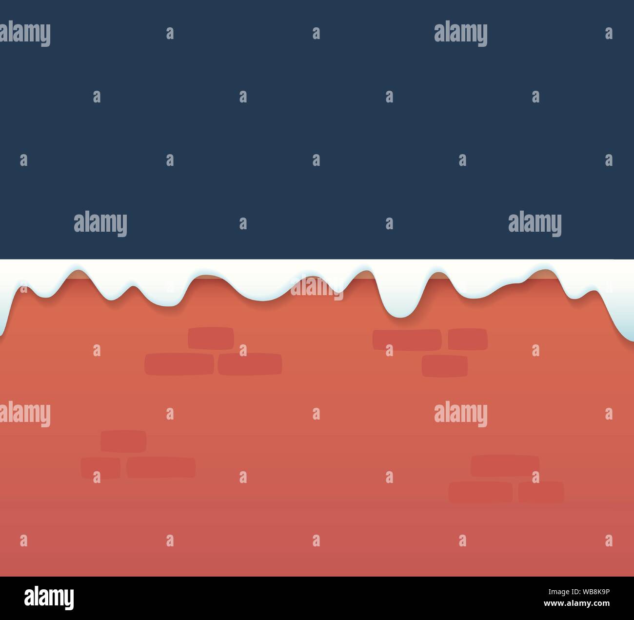 Schnee auf der Wand in der Nacht Vector Illustration - Winter Hintergrund Stock Vektor