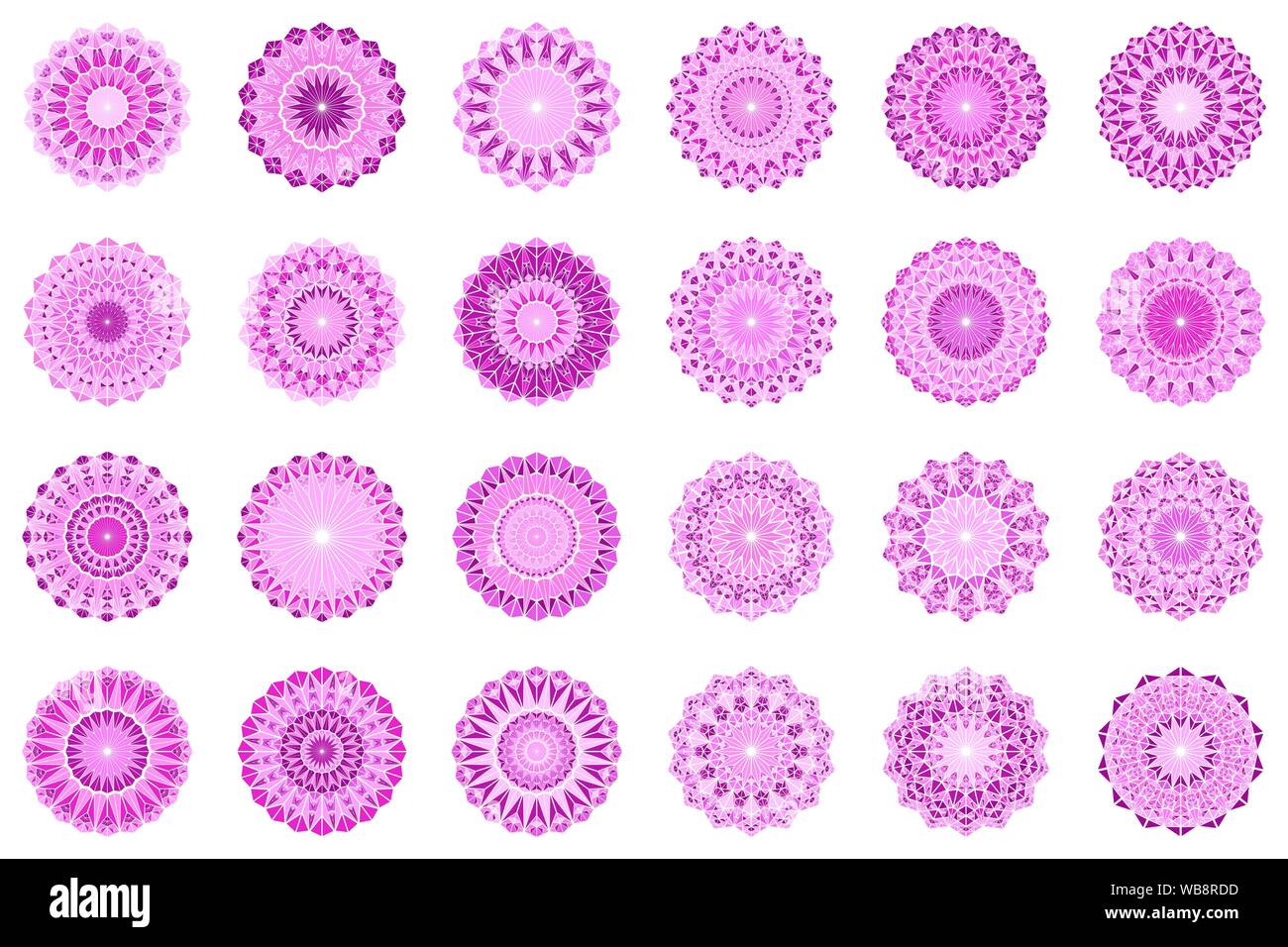 Geometrische runde verzierten polygonalen Mandala Logo - Dekorative abstrakt Vector Grafiken Stock Vektor