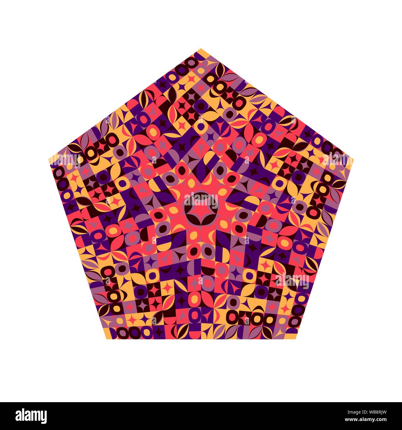 Abstrakte Mosaikfliesen pentagon Polygon - Geometrische bunte ornamentale vektor design Element auf weißem Hintergrund Stock Vektor
