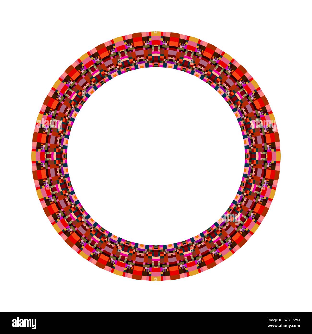Isolierte Mosaikfliesen Wreath - Dekorative bunte runde vektor design Element mit geometrischen Formen Stock Vektor