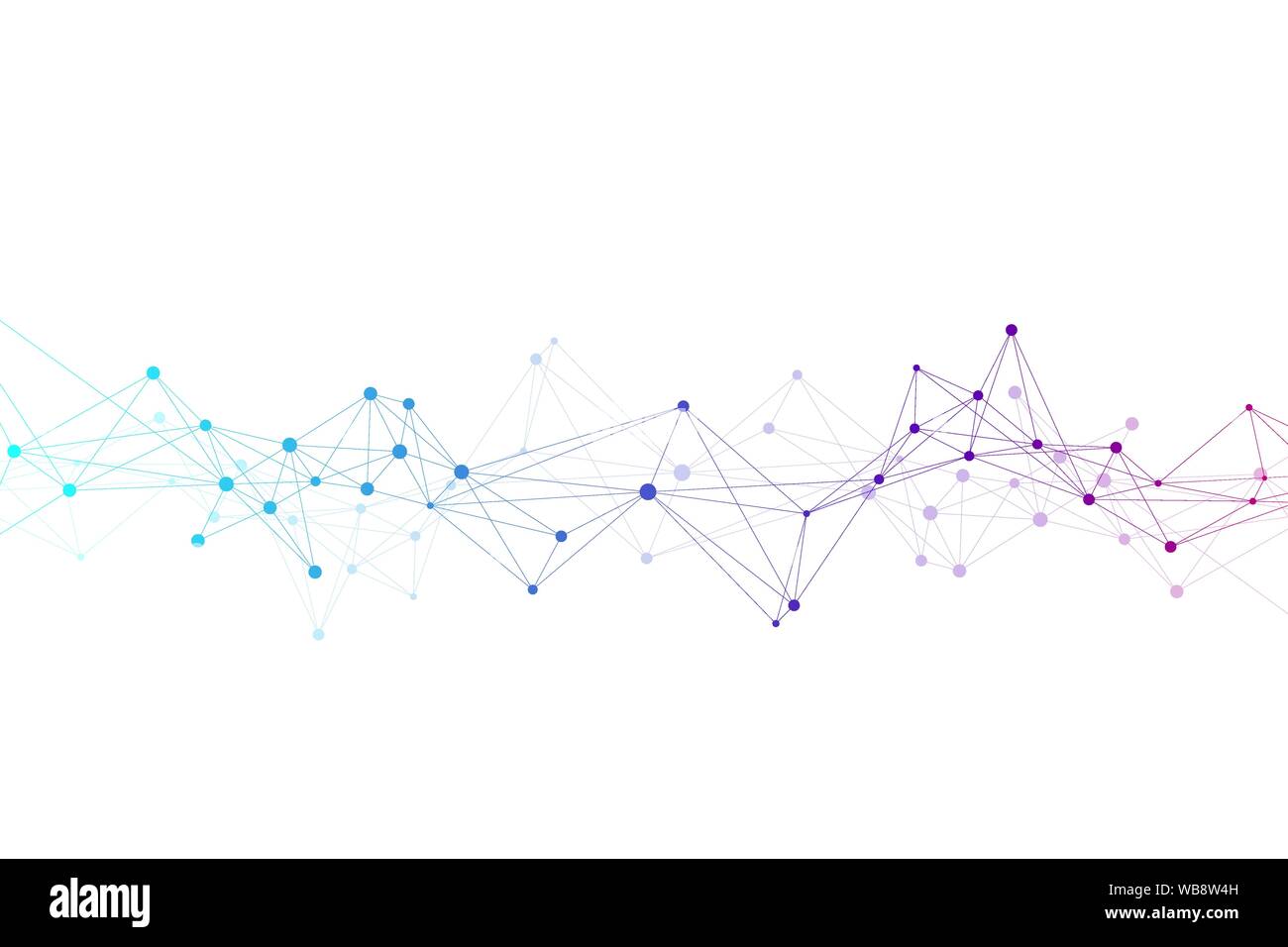 Technik abstrakt Hintergrund mit angeschlossenen Leitung und Punkten. Grosse Daten Visualisierung. Perspektive Hintergrund Visualisierung. Analytische Netzwerke. Vektor Stock Vektor