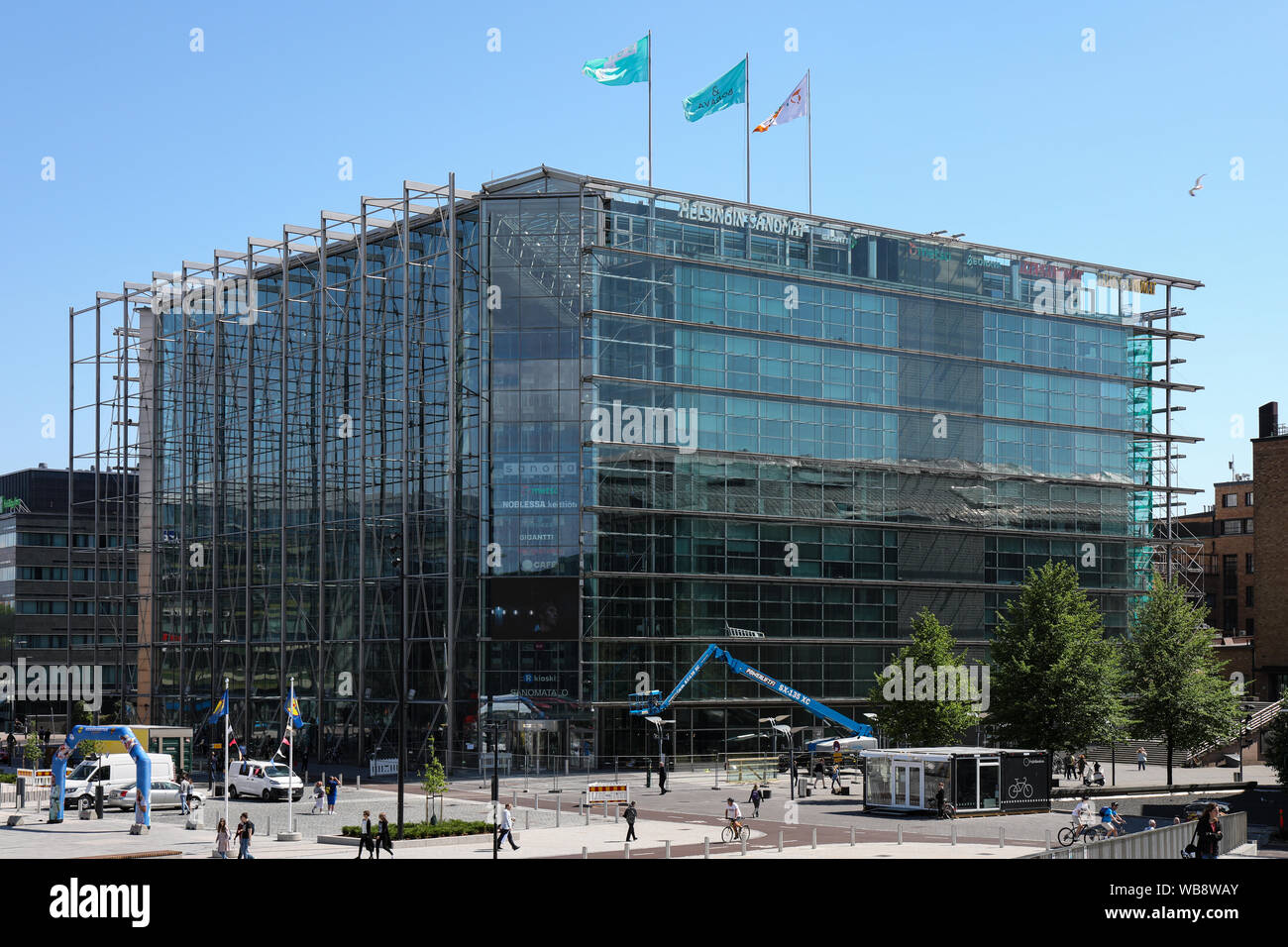 Sanomatalo, moderne Gebäude aus Glas, in Helsinki, Finnland Stockfoto