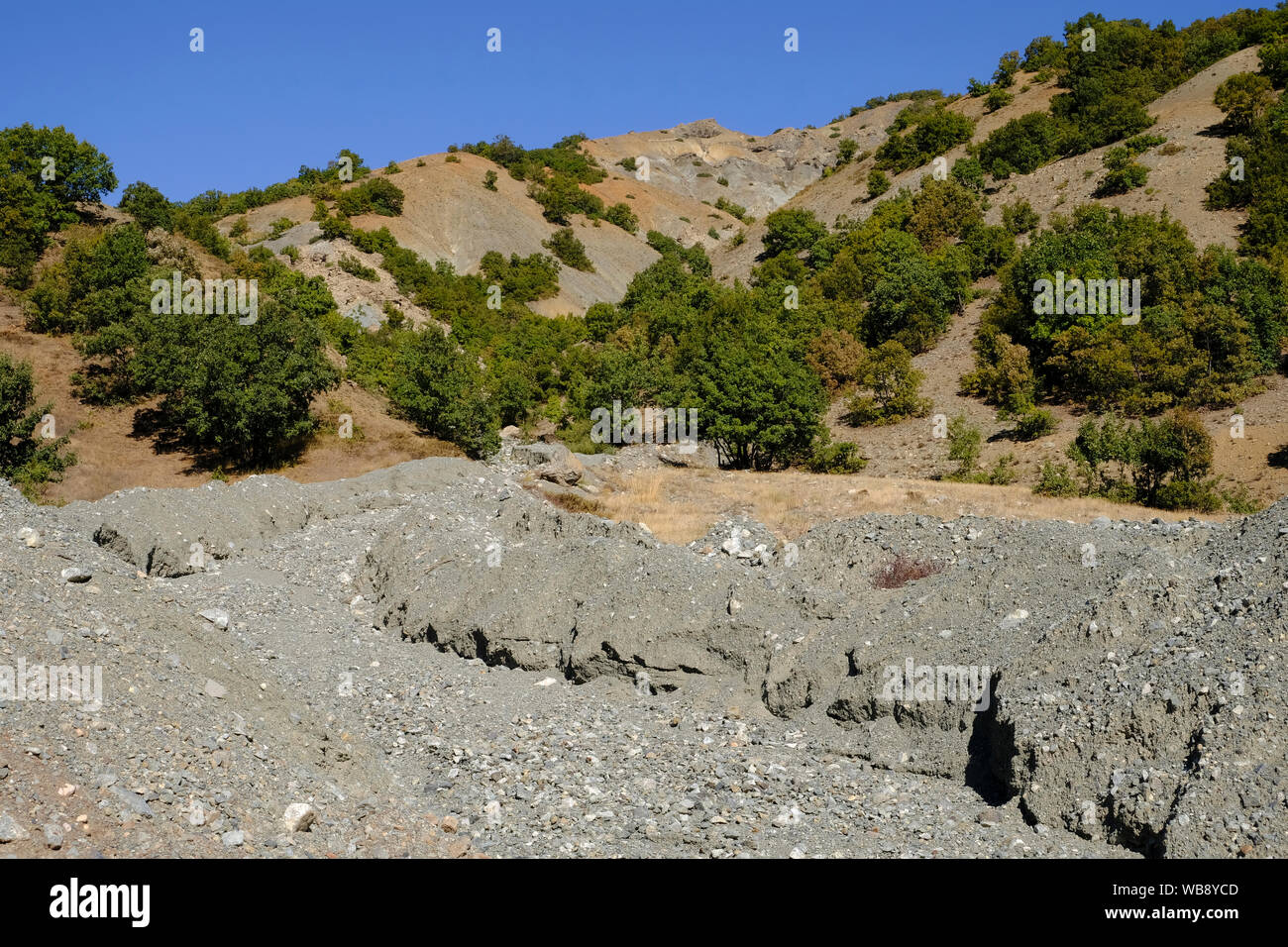 Erosion ist die geologische Prozess. Es gibt viele erodiert, in tunceli in der Türkei Stockfoto