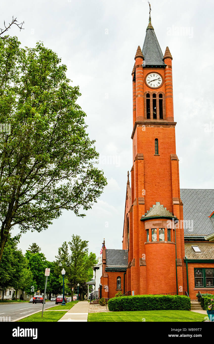 Erste Evangelisch-lutherische Kirche, 404 Market Street, Mifflinburg, Pennsylvania Stockfoto