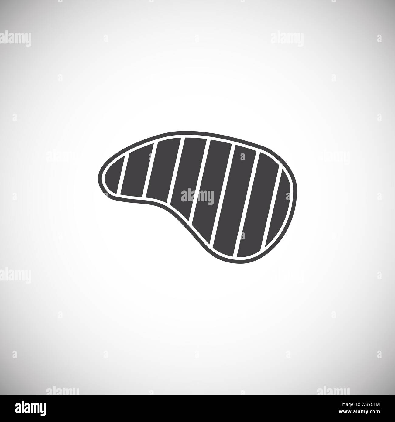 Steak ähnliche Symbole auf dem Hintergrund für Grafik- und Webdesign. Einfache Abbildung. Internet Konzept Symbol für Website Taste oder mobile App Stock Vektor