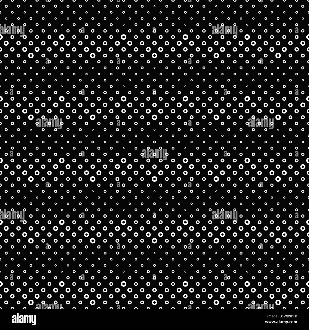 Schwarze und Weiße geometrische Nahtlose Ring Muster Hintergrund - Abstrakt vektor design aus Kreisen Stock Vektor