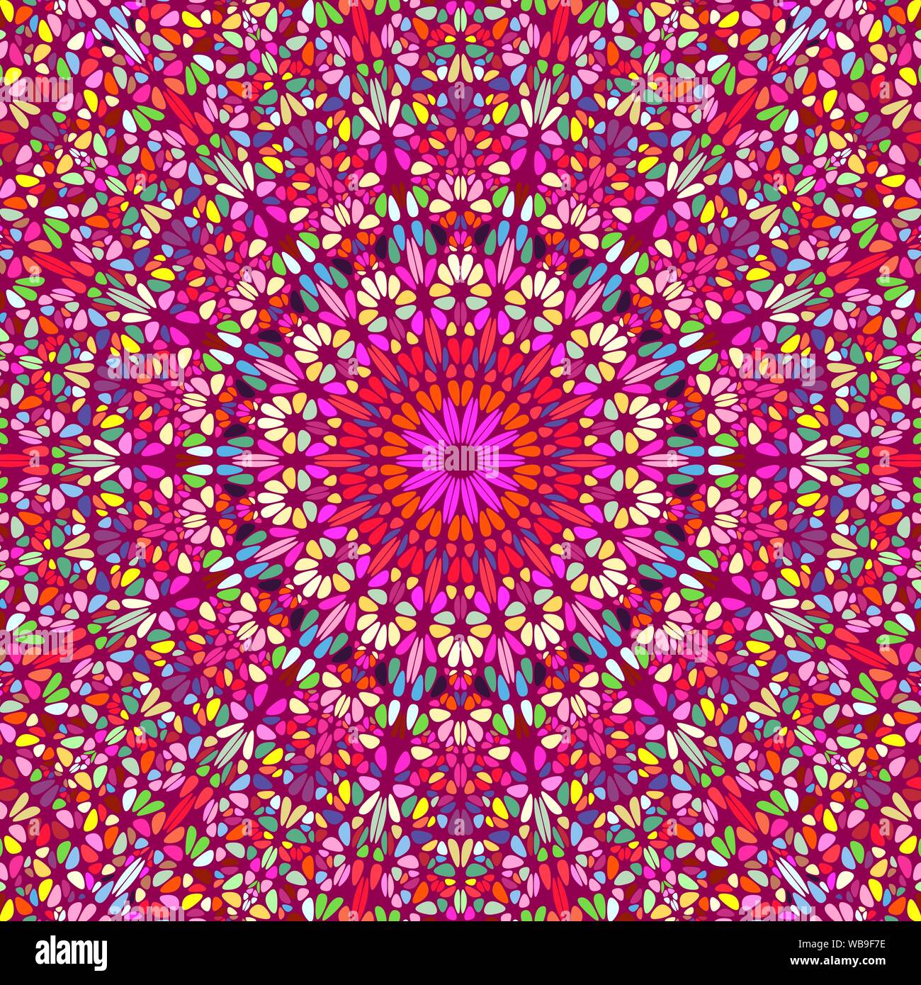 Abstrakte geometrische Dynamische floralen ornament Hintergrund - bunte hypnotischen vektor design von gekrümmten Steine Stock Vektor