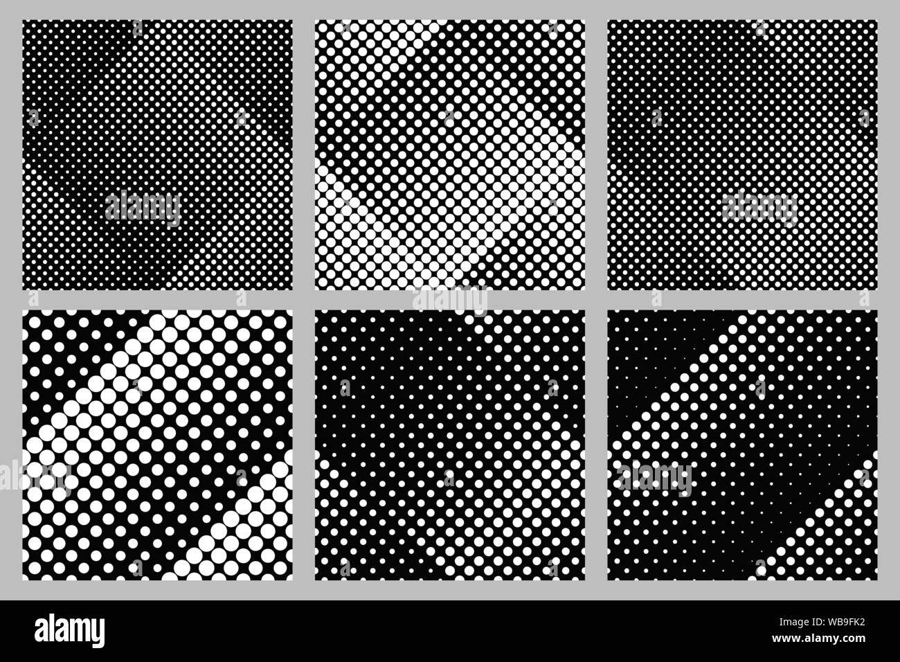 Geometrische nahtlose Dot Muster Hintergrund Design Collection - abstrakte Vektorgrafiken aus Kreisen Stock Vektor