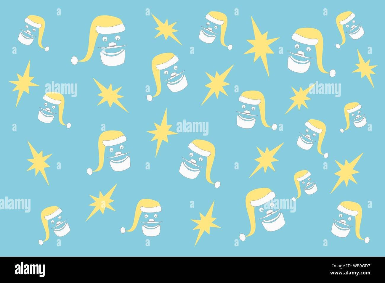 Nahtlose Weihnachten Muster mit cartoon Santa Claus Vektor. Geschenkpapier Design. Hintergrund. Stock Vektor