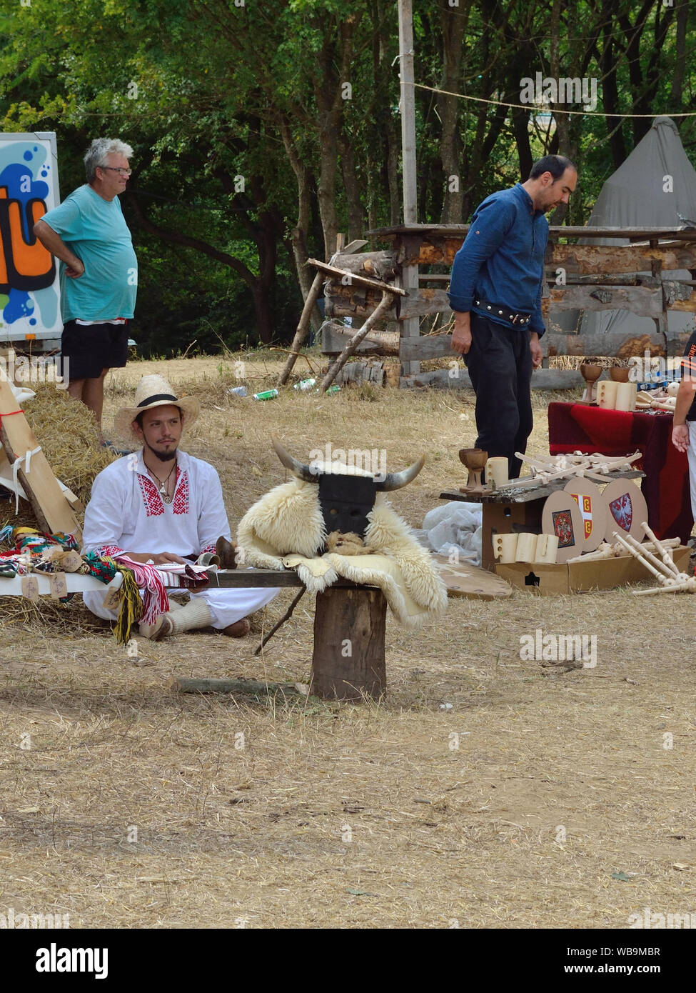 Der dritte Tag des internationalen Medieval Festival 'nur' im Kloster Manasija, Despotovac, Serbien, Europa 25. Aug. 2019 Stockfoto