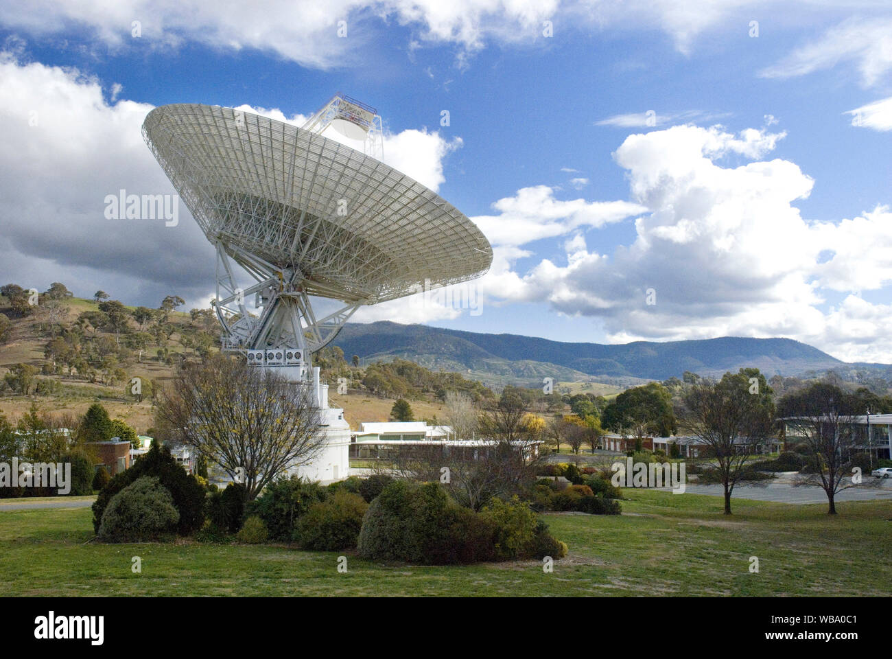 Deep Space Communications Komplex, und die 70-m-Teleskop. Tidbinbilla Nature Reserve, Australian Capital Territory, Australien Stockfoto