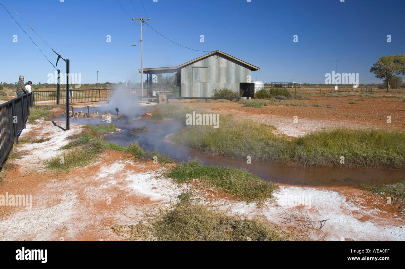 Thargomindah artesischen Wasserkraftwerk. Unter dem Druck der artesische Wasser Thargomindah in der Mitte der 1890er Jahre die erste Stadt in Australien wurde zu Stockfoto