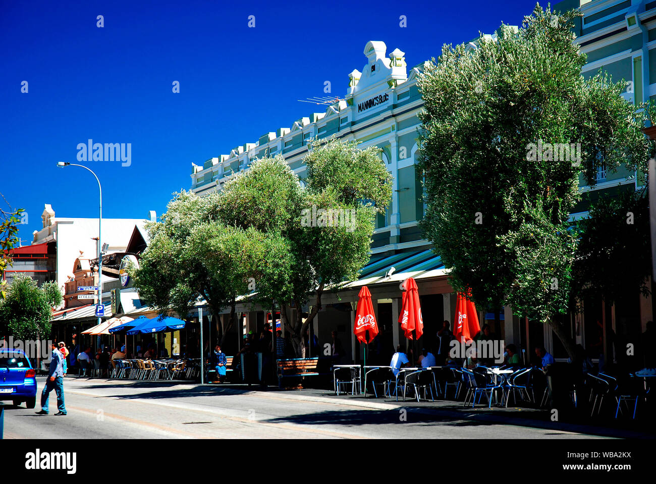Cafés im Freien. In der Nähe von Perth, Fremantle, Western Australia Stockfoto