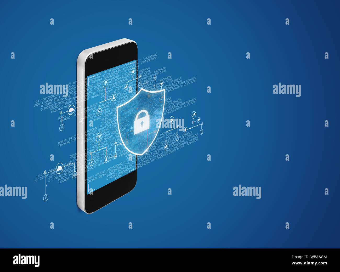 Digitale Daten Sicherheit und Handy Sicherheit Technologie Stockfoto