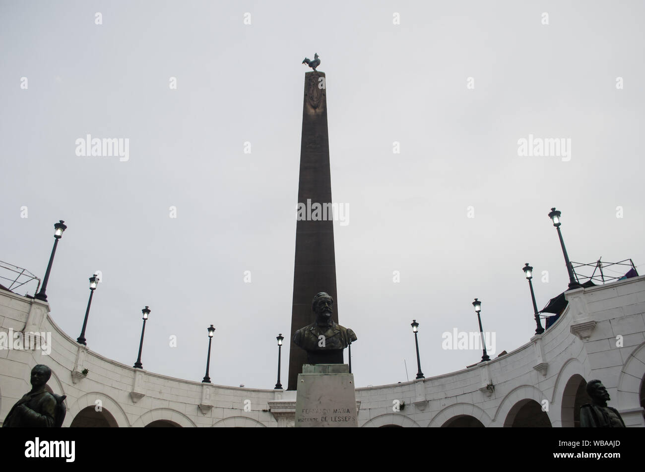 Französische Plaza, in der Casco Viejo befindet sich ein Denkmal für die Franzosen, die versuchten, den Panama Kanal zu bauen gewidmet Stockfoto