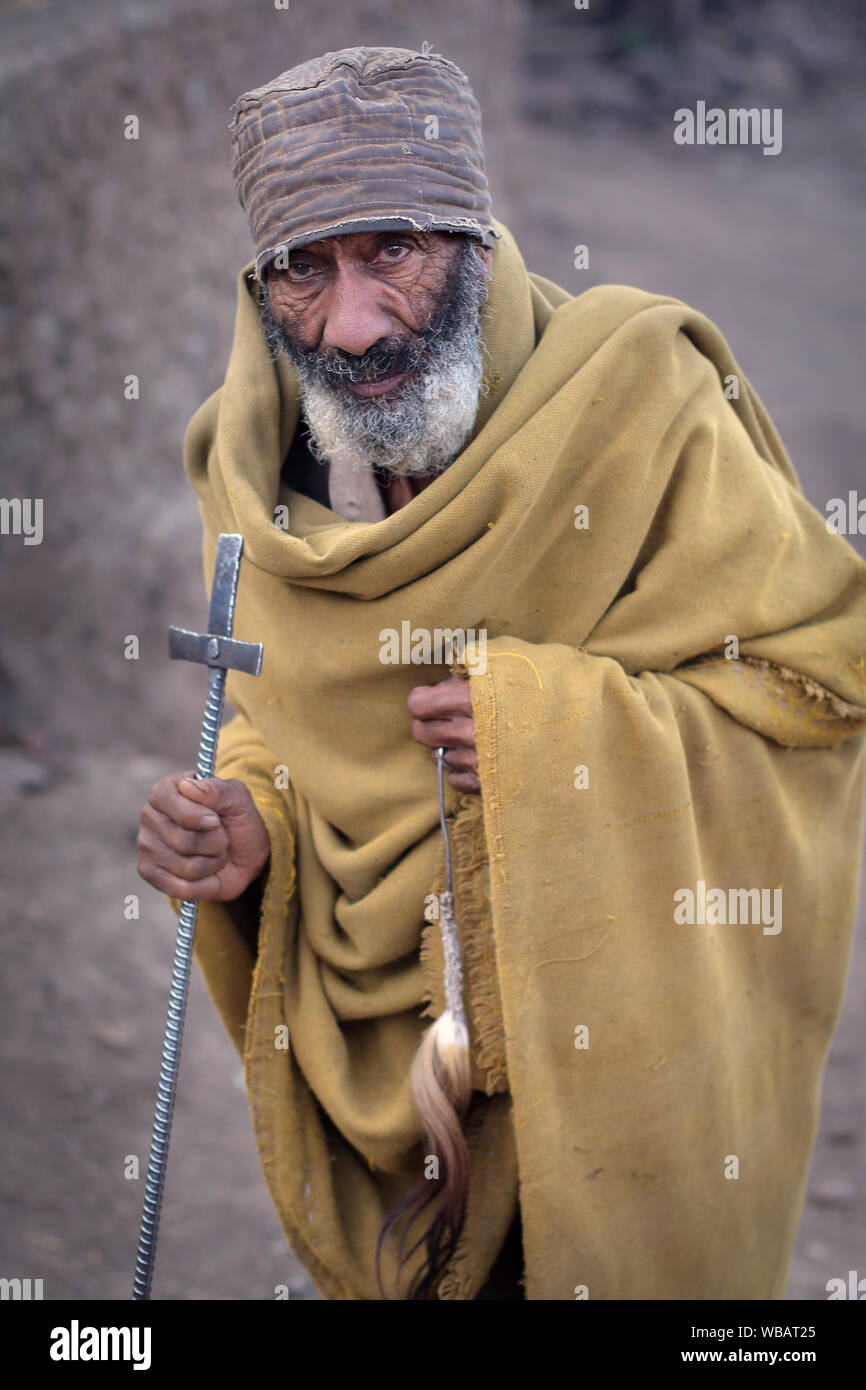 Orthodoxer Priester in Lalibela, Äthiopien Stockfoto